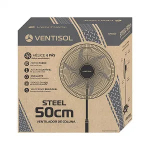 Ventilador de Coluna Steel 50cm Preto 127/220V