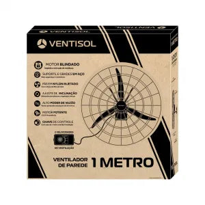 Ventilador De Parede 1 Metro VP1M2 3V 1/2CV Preto 220V