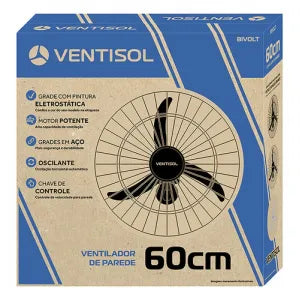 Ventilador De Parede Preto Ventisol 60cm 127/220V 220W