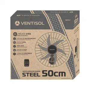 Ventilador de Parede Steel 50cm Preto 127/220V