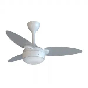 Ventilador De Teto Ventisol Elluz 127V/220V Inverter Branco/Cza