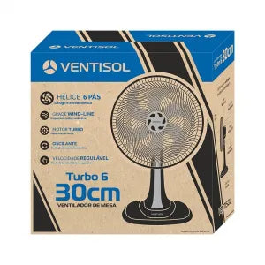 Ventilador de Mesa Turbo Premium 30cm Preto 220V